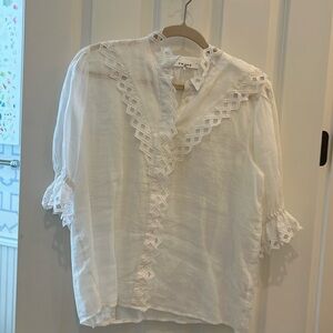 Frame brand size large white top blouse